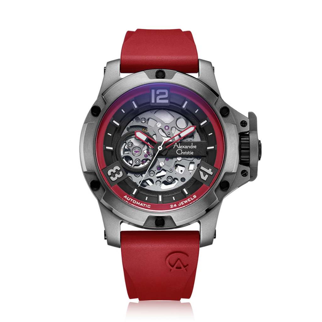 Alexandre Christie AC 6295 MTRTPBARE Merah Original / Jam Tangan Pria Karet MT