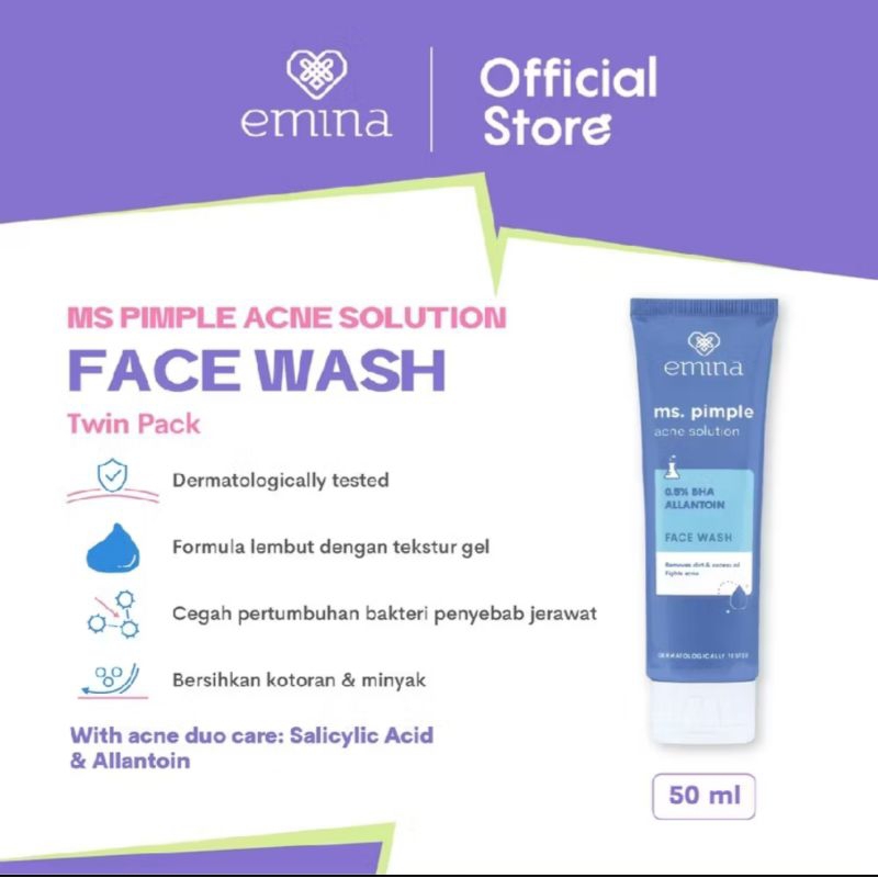 EMINA FACE WASH MS. PIMPLE ACNE SOLUTION || FACE WASH EMINA || EMINA SABUN JERAWAT