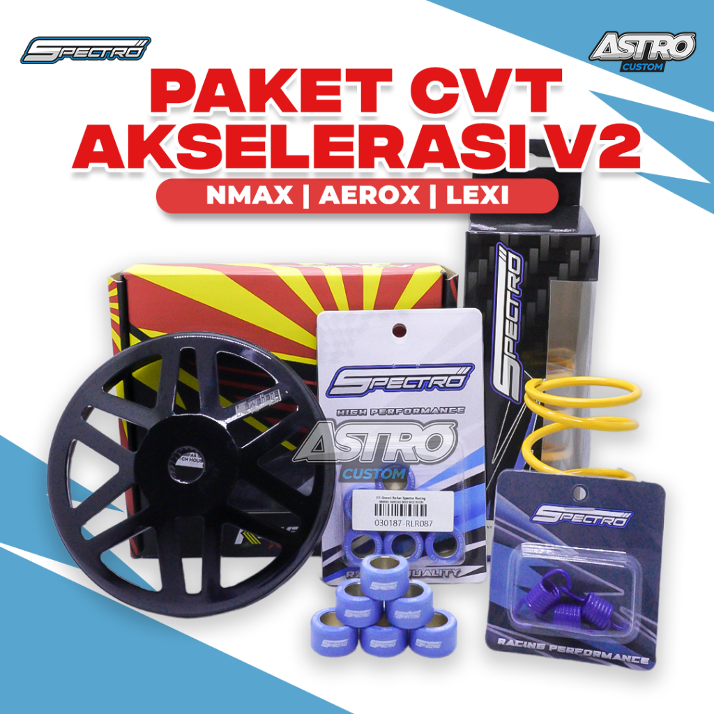 Upgrade CVT V2 Nmax Aerox 155 Lexi 125 Mangkok Ganda Kawahara Kartel Roller Per CVT Spectro Racing