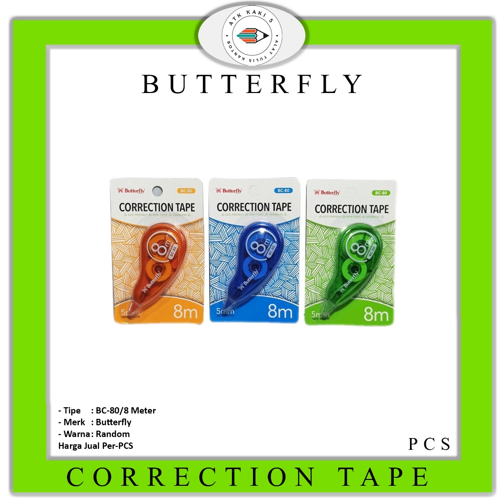 

BUTTERFLY - Correction Tape BC-80 x 8Mtr - Pcs