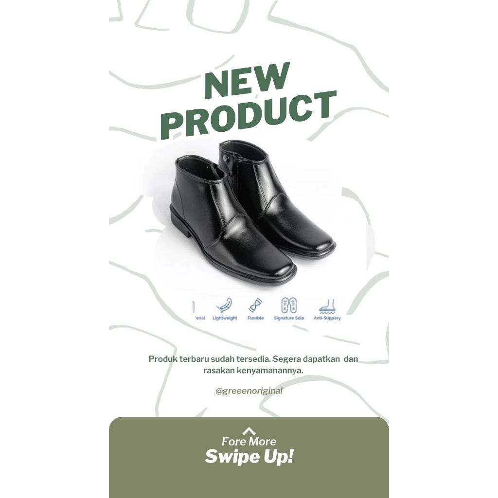 Sepatu Pantofel Pria Tinggi - Sepatu Pantofel PDH - Sepatu Kerja Pria SL