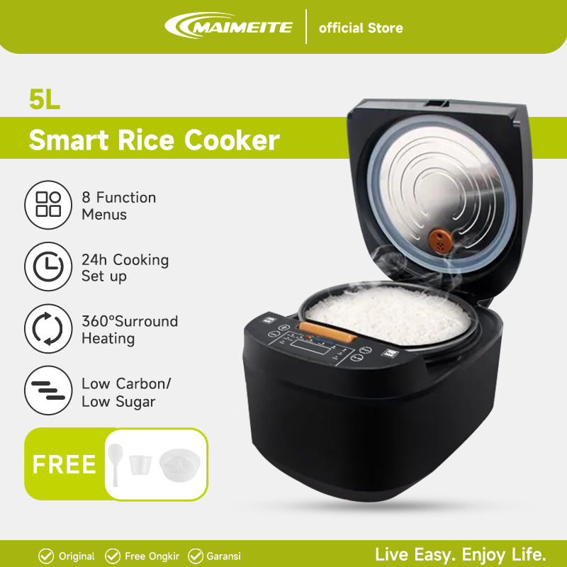 MAIMEITE 5L Rice Cooker Magic Com Free Steamer Penanak Nasi Sehat Multifungsi  low carbo Kapasitas B