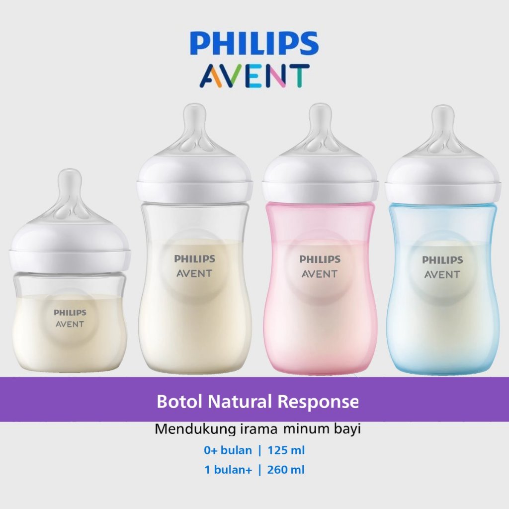 Philips Avent Natural Response Bottle 3.0 4Oz (125ml) | 9Oz (260ml) - Botol Susu Bayi SCY900/01 SCY9