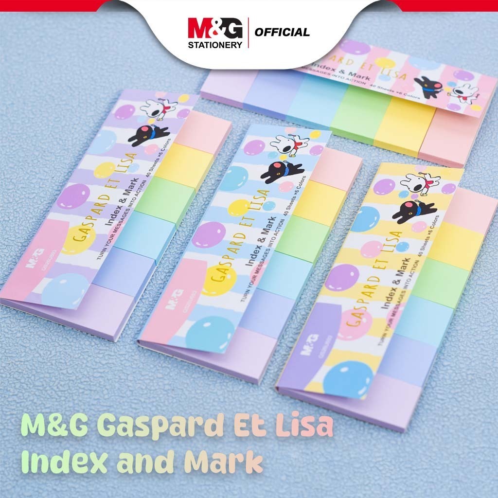 

M&G Gaspard et Lisa 3x3 Sticky Note & Sticky Flags Set - Pastel Color
