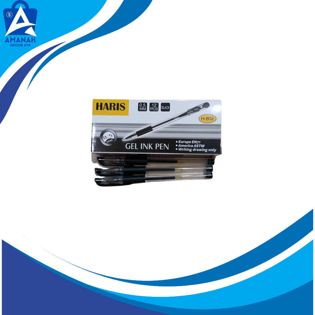 

Pulpen / Bolpen / Pulpen gel / Pulpen murah HARIS H-802 0.5 1pack 12pcs