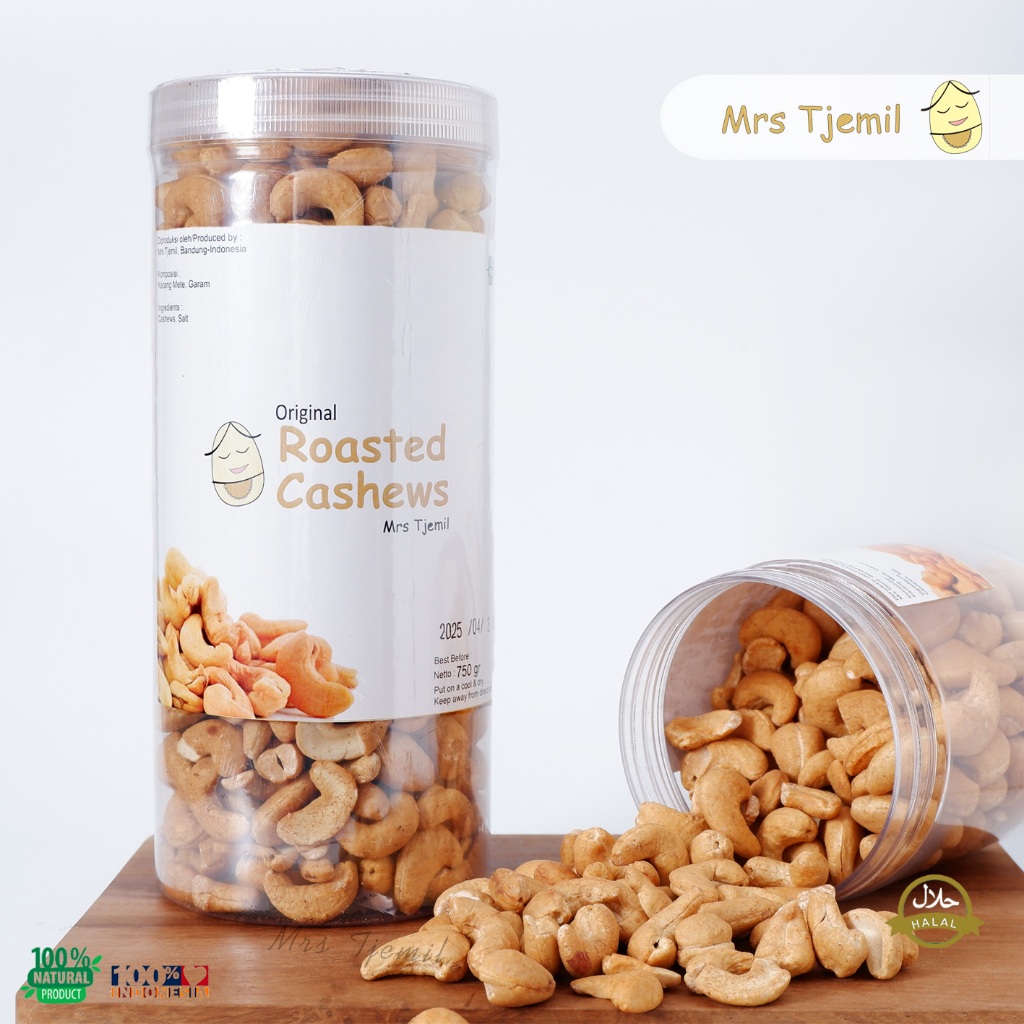 

L - ORIGINAL ROASTED CASHEWS - Mrs Tjemil - Kacang Mete Premium Panggang Mede Cashew Nut Natural