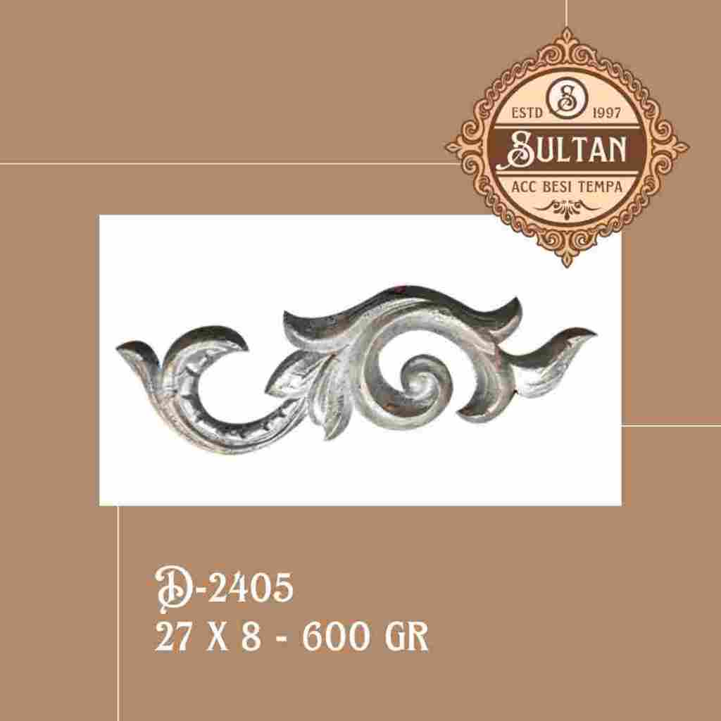 Sultan Besi Tempa / D-2405 / Ornamen Daun Besi Tempa / Ornamen Pagar Besi Klasik / Aksesoris Besi Te