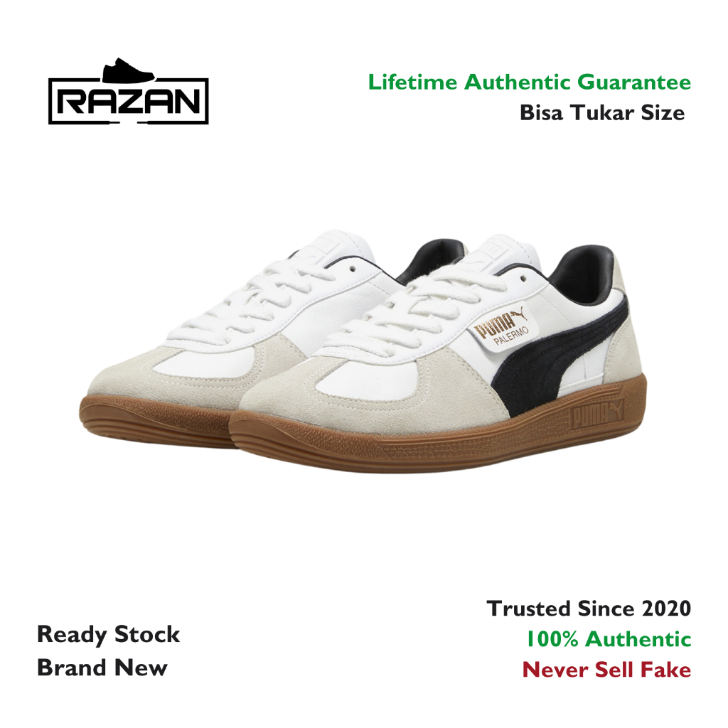 Puma Palermo Leather White Vapor Grey Gum 100% Authentic Original