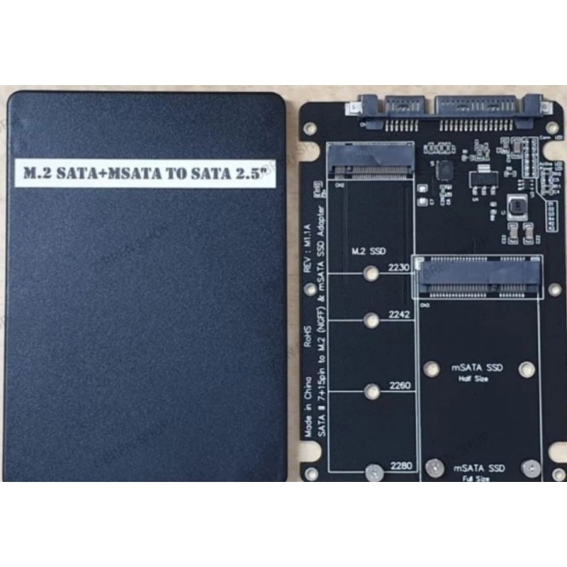 SSD M2 SATA + MSATA TO SATA 2,5 INCH