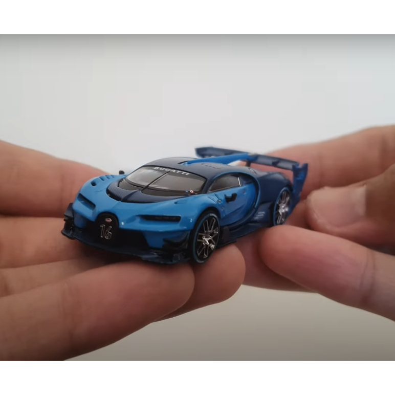 Mini GT 266 Bugatti Vision Gran Turismo 1/64 (LHD, Light Blue, Biru, Bugati, VGT, GT7, 7, Concept, M