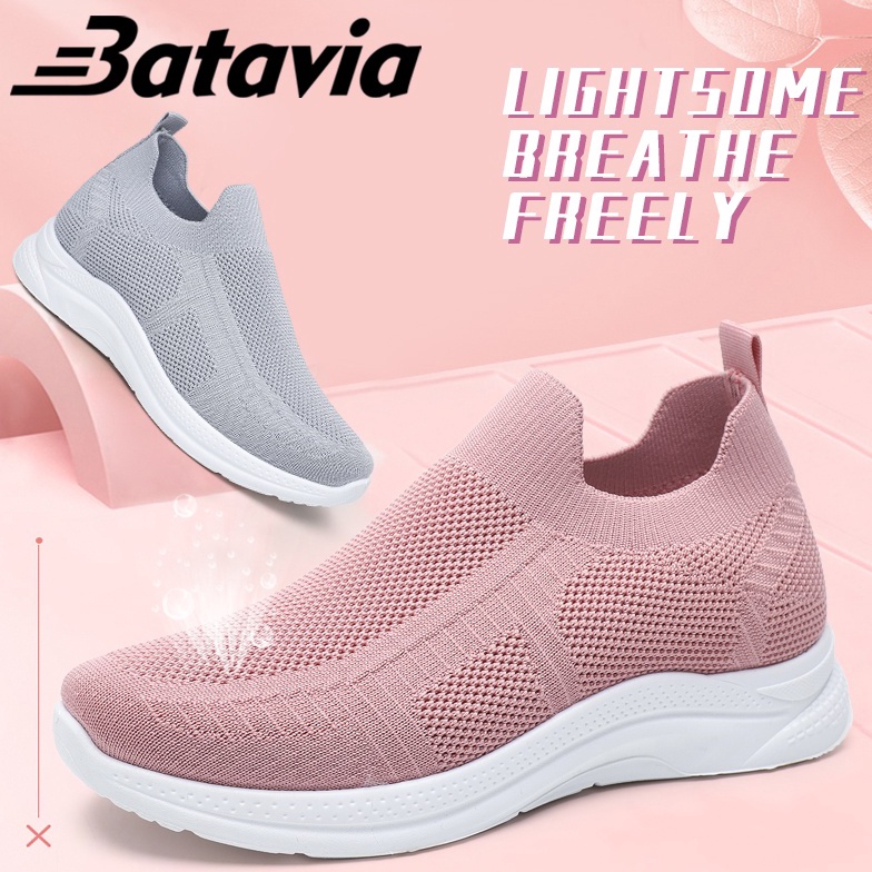 KODE C4Y CODBatavia Baru Grosir Wanita Rajutan Sepatu Lembut Bernapas Sepatu Olahraga Tahan Aus Maha