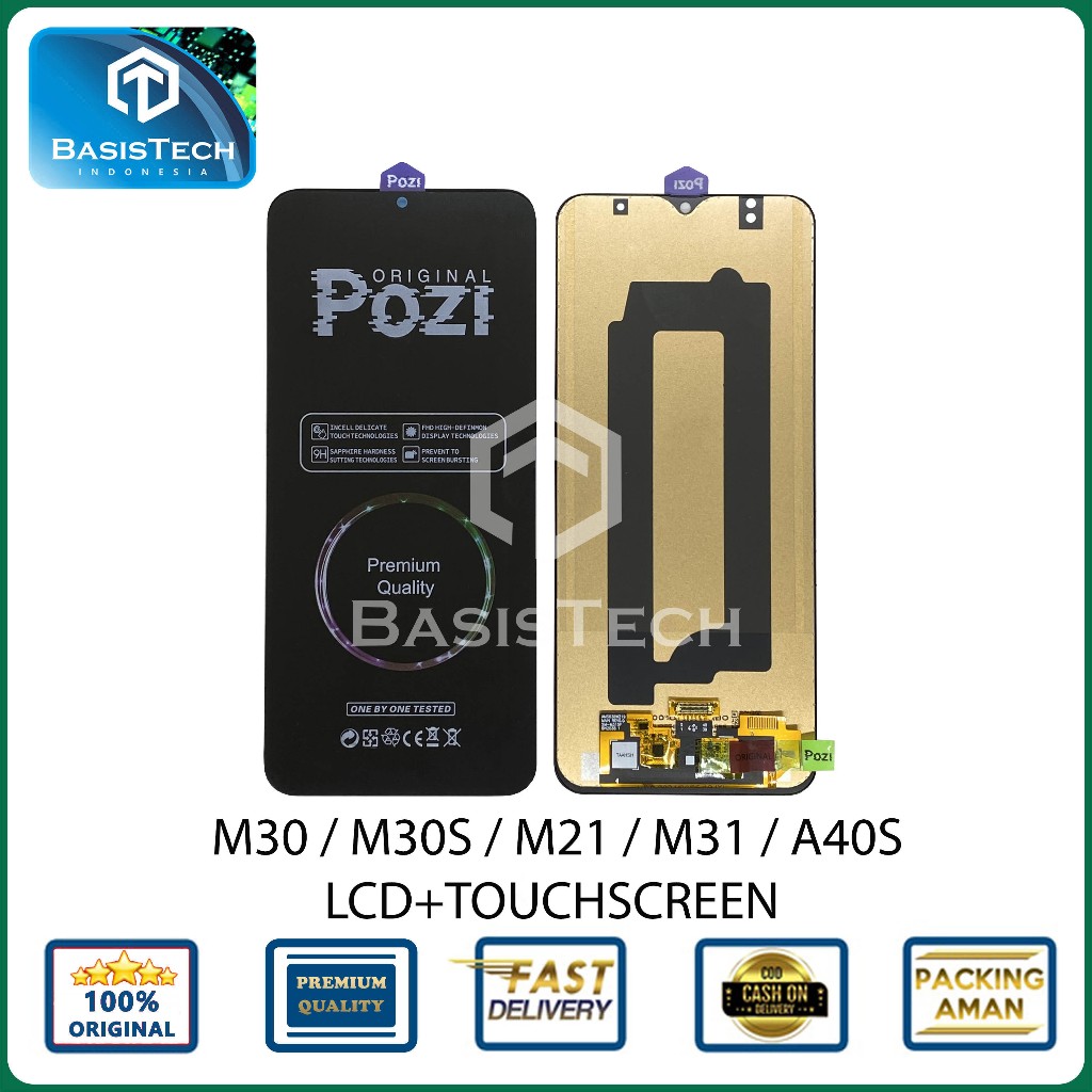 LCD SAMSUNG M30 M305 - M21 M215 - M30S M307  - M31 M315 - A40S A407 - ORIGINAL ORG POZI