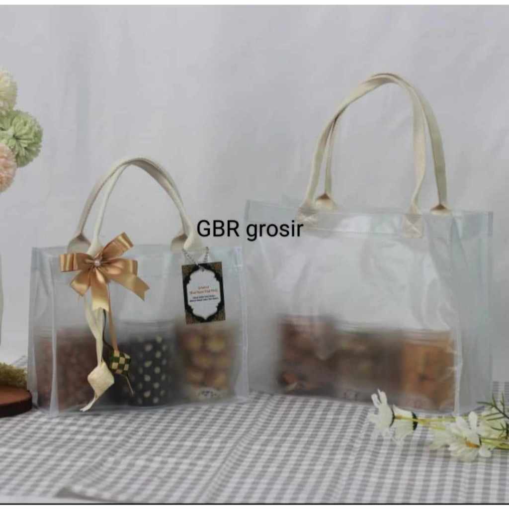 

Tas Hampers Murah Mika/PVC Doff Tebal Besar Dan Sedang Mika 0.20A Doff