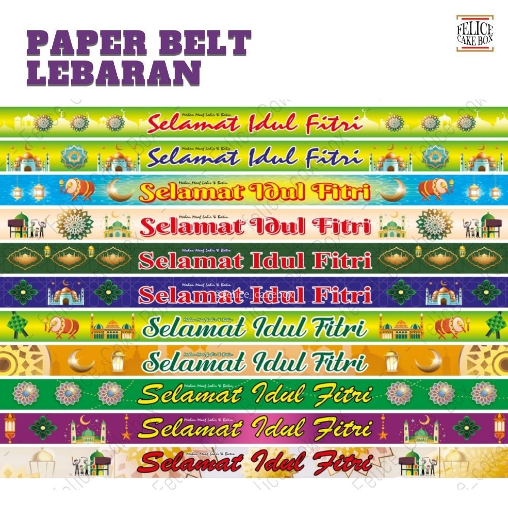 

PAPER BELT LEBARAN 60X4 CM / SABUK HAMPERS IDUL FITRI / PAPERBELT IDUL FITRI / SLEEVE LEBARAN / SLEEVE EID MUBARAK / SLEEVE RAMADHAN / HIASAN BOX BELT LEBARAN / SABUK KOTAK HAMPERS LEBARAN