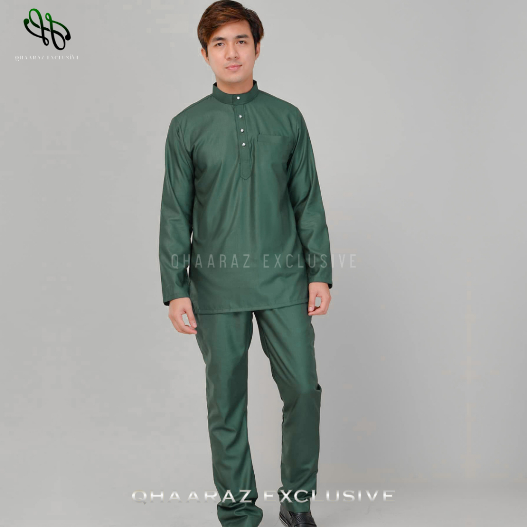 Raffan Baju Melayu Pria Setelan Koko Muslim Modern Bahan Katun Toyobo Satu Set Pakaian Teluk Belanga