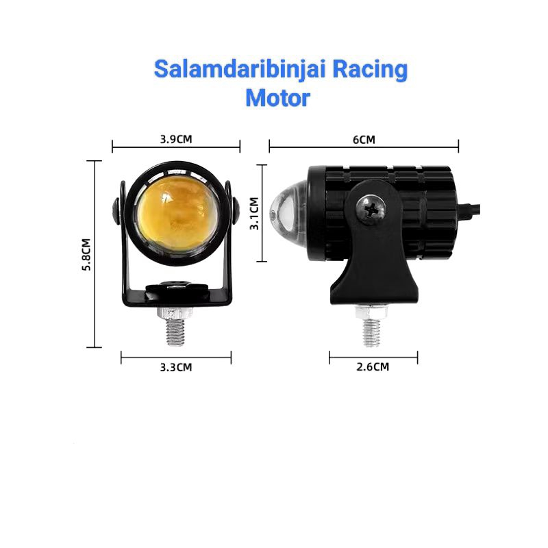 (2 PCS) Lampu Laser D2 Lampu 2 Mode Warna Putih Kuning Lampu Tembak Laser D2 Lampu Led Motor Lampu S
