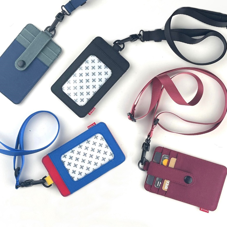 

Diskon Istimewa ID card holder dompet gantung name tag kartu lanyard kain polos philo