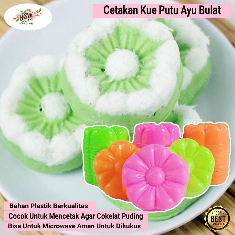 Cetakan Putu Ayu Plastik Bunga Bulat Cetakan Kue Puding Kue Bolu Kukus Talam Anti Lengket Cetakan Pl