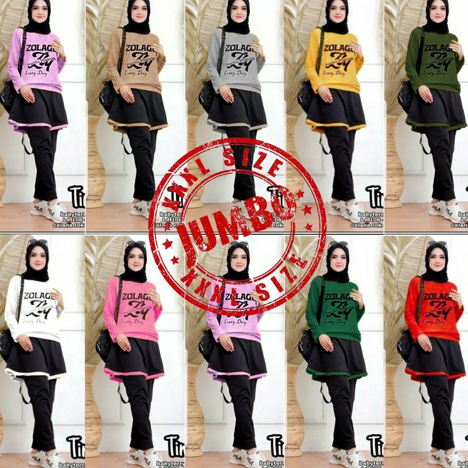 Grosir Puas  SET TIME JUMBO SET TIME XLXXXL STELAN JUMBO WANITA KEKINIAN Setelan Baju Olahraga Wanit