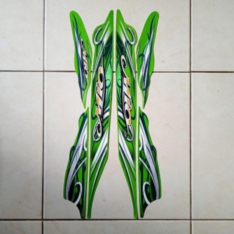 Striping stiker body motor yamaha mio smile 2010 hijau lis body mio new hijau striping mio smile hij
