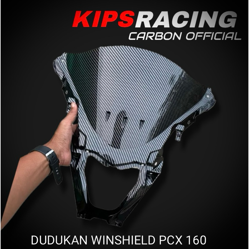 WINSHIELD PCX 160 CARBON GLOSY▪️Cover Windshield Depan Visor Pcx 160 carbon dasi pcx 160 carbon