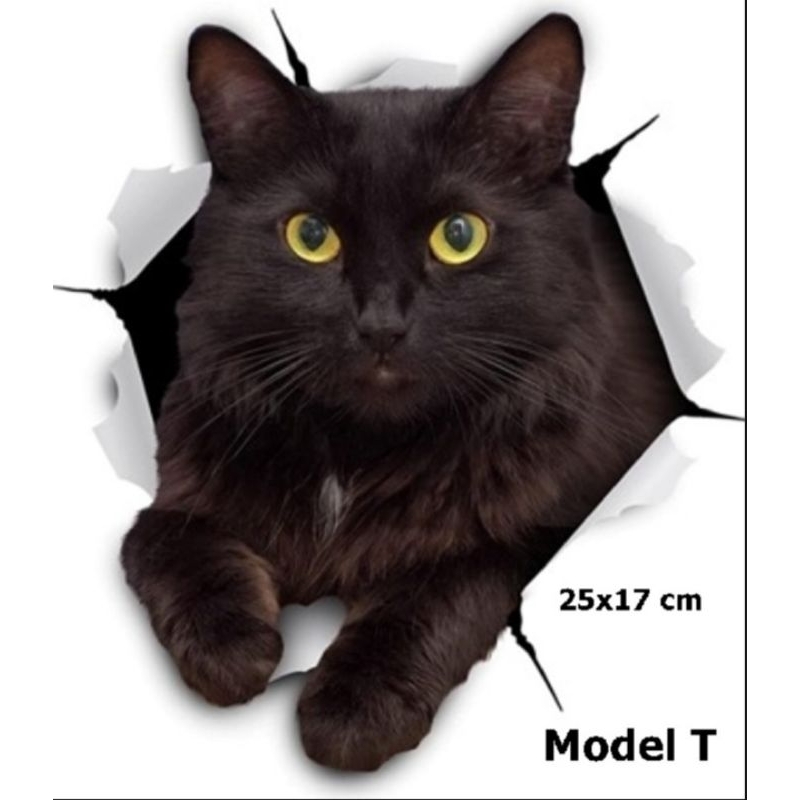 

stiker kucing lucu 3D, sudah di cutting, bahan vinil anti air, ukuran 20 cm