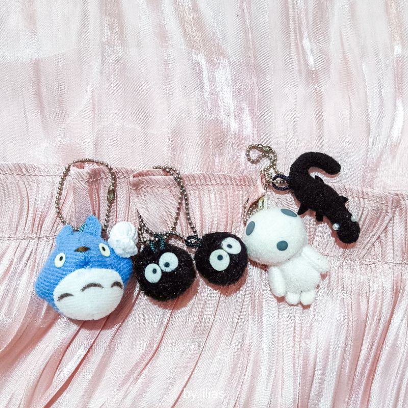Mini Totoro Biru Kutu Cicak Kodama Keychain Studio Ghibli Sun Arrow Collection Box My Neighbour Toto
