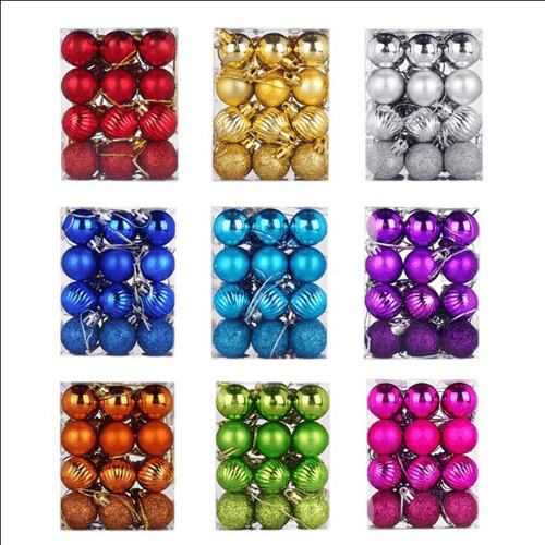 

ORNAMEN NATAL BULAT 3CM ISI 24PCS BOLA MERRY CHRISTMAS