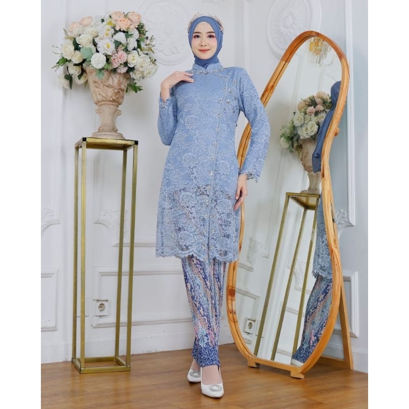 Set kebaya modern janggan tunik payet syafira Baju kebaya wisuda remaja kekinian seragam kondangan 2