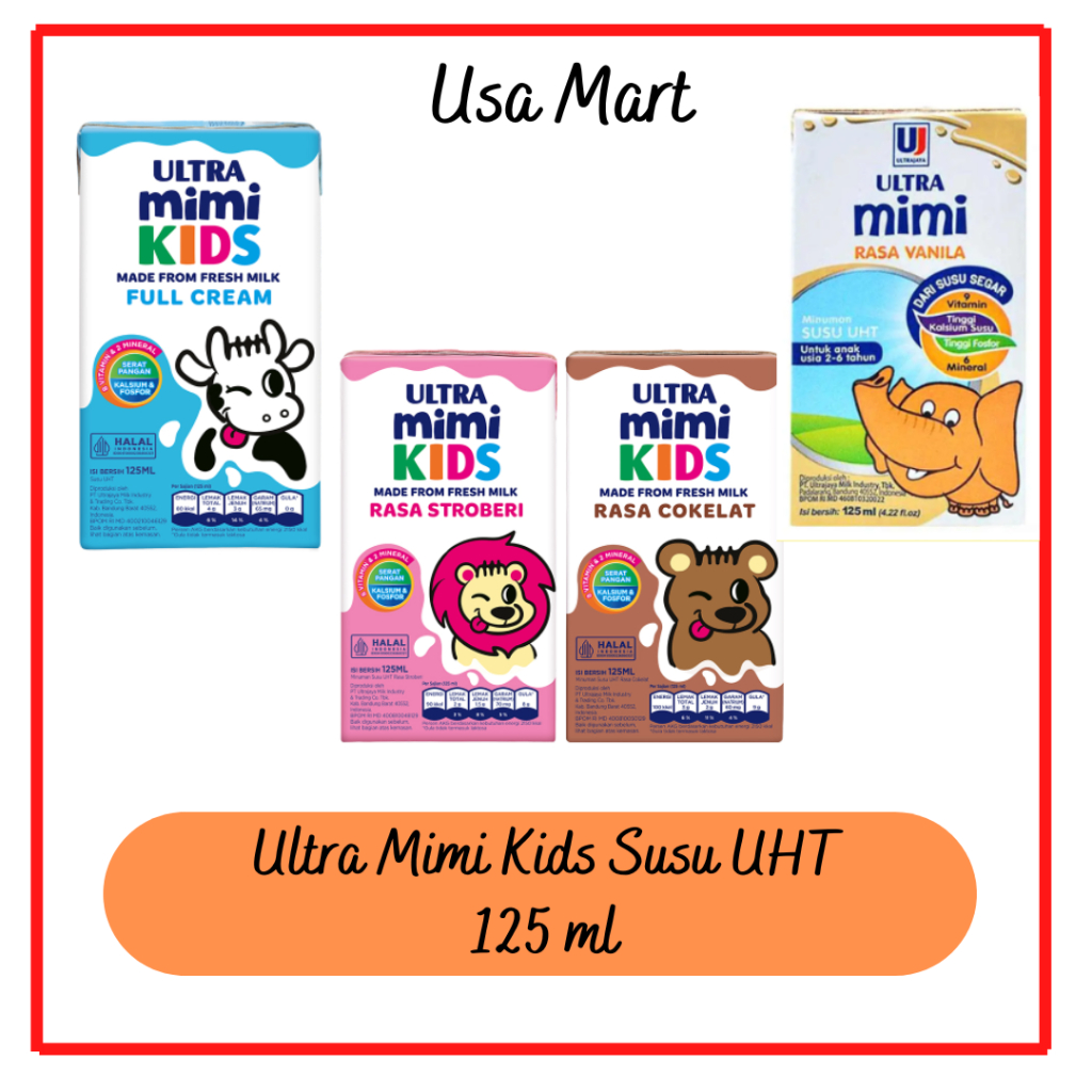 

[ECER] Susu Ultra Mimi Kids 125ml Full Cream / Coklat / Stroberi / Vanilla