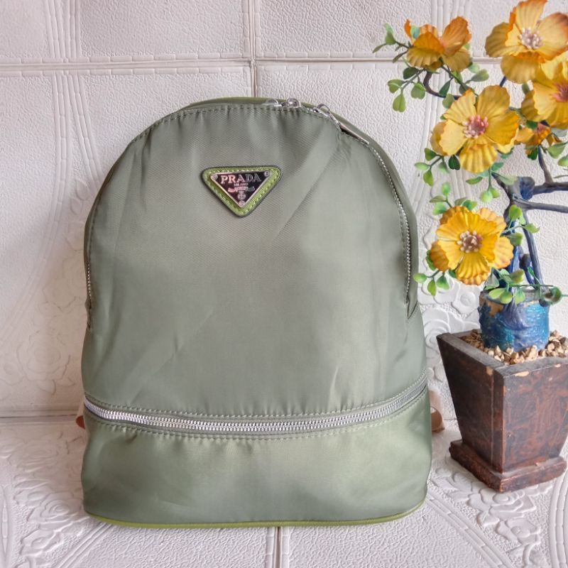 Prada Tas Ransel Hijau tas ransel import model terbaru