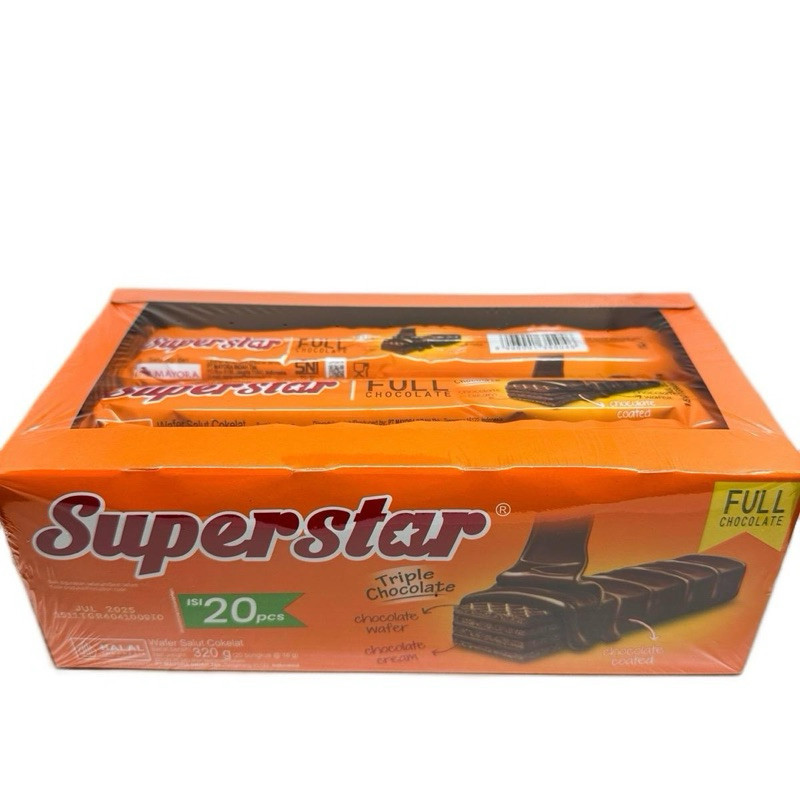 

ISNCK - SUPERSTAR BOX RASA TRIPLE CHOCOLATE 1 PACK ISI 20PCS WAFER COKELAT