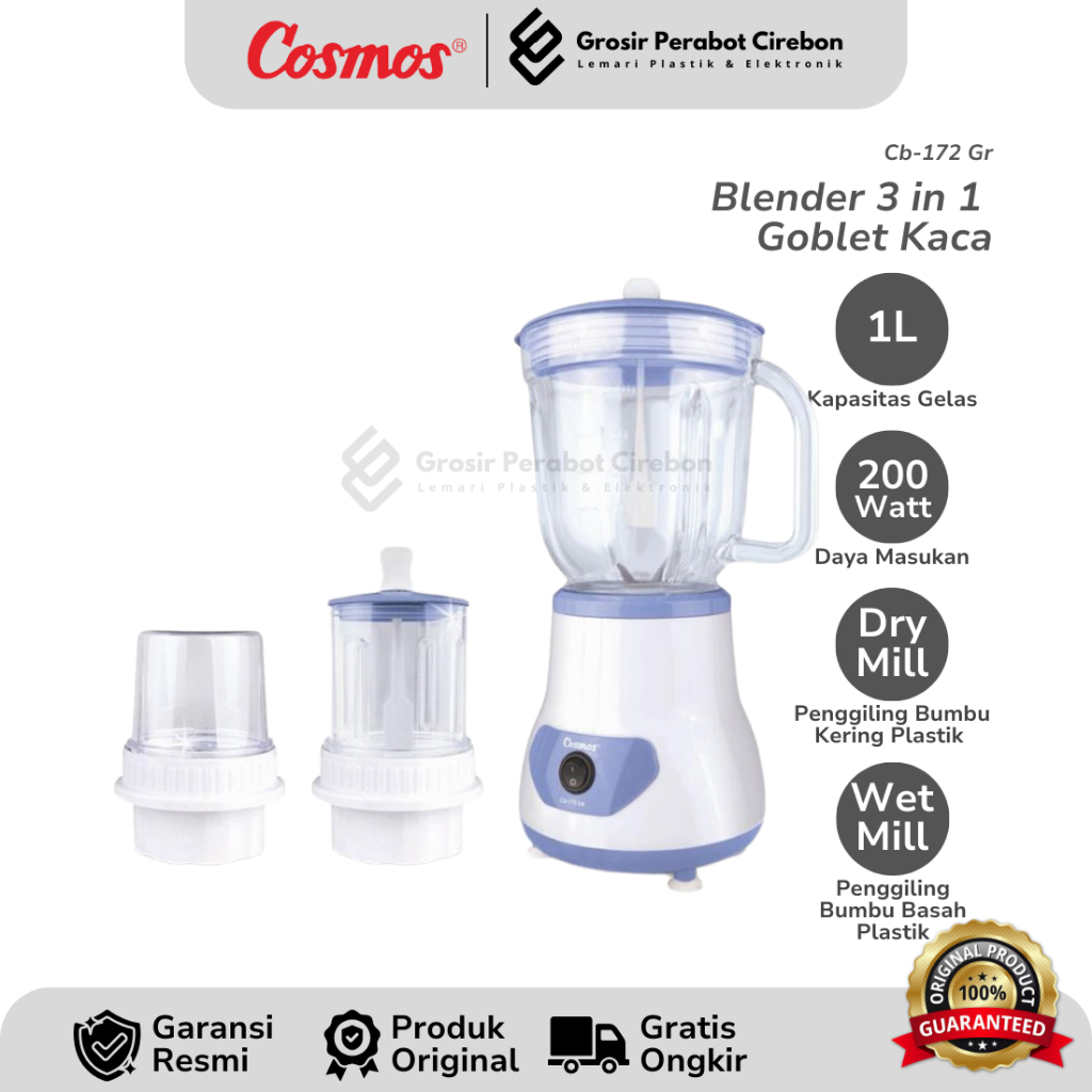 COSMOS BLENDER KACA CB-172GR / CB 172 GR BLENDER KACA COSMOS 2 IN 1