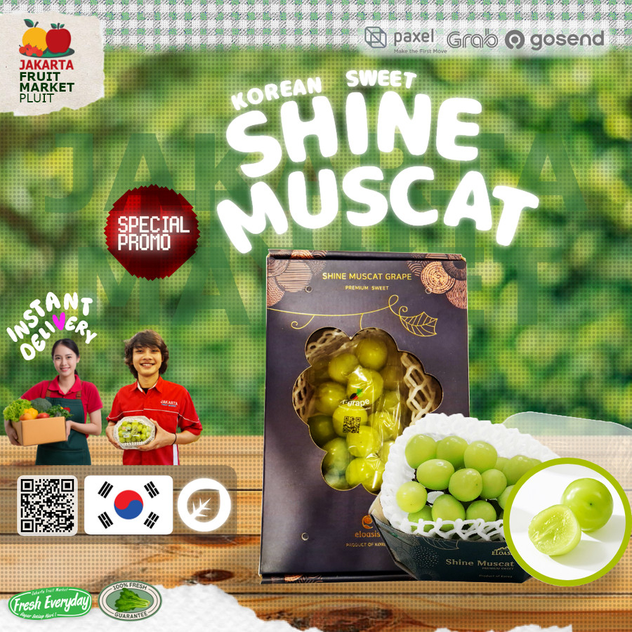 

ANGUR KOREAN SWEET SHINE MUSCAT buah import korea segar