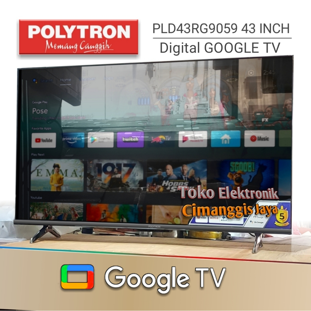 google android smart tv led Polytron 43 inch digital smart tv