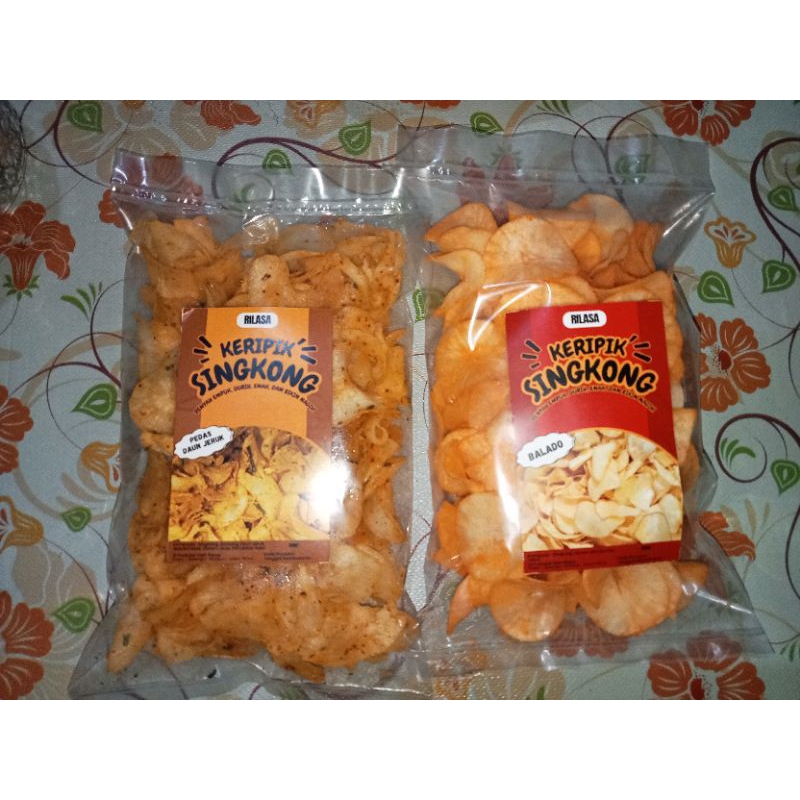 

Keripik singkong 95g/Keripik singkong Madiun/ Camilan balado original daun jeruk