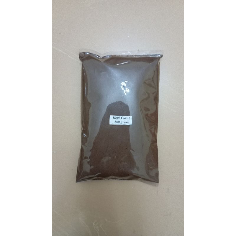 

Kopi bubuk curah (No Brand) kemasan 500gram = 1/2Kg. kopi tubruk, kopi hitam.