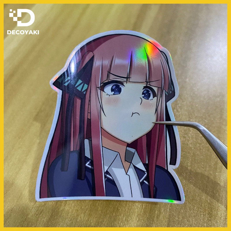 

Sticker Hologram Nino Nakano Ngambek, Sticker Anime Ngambek