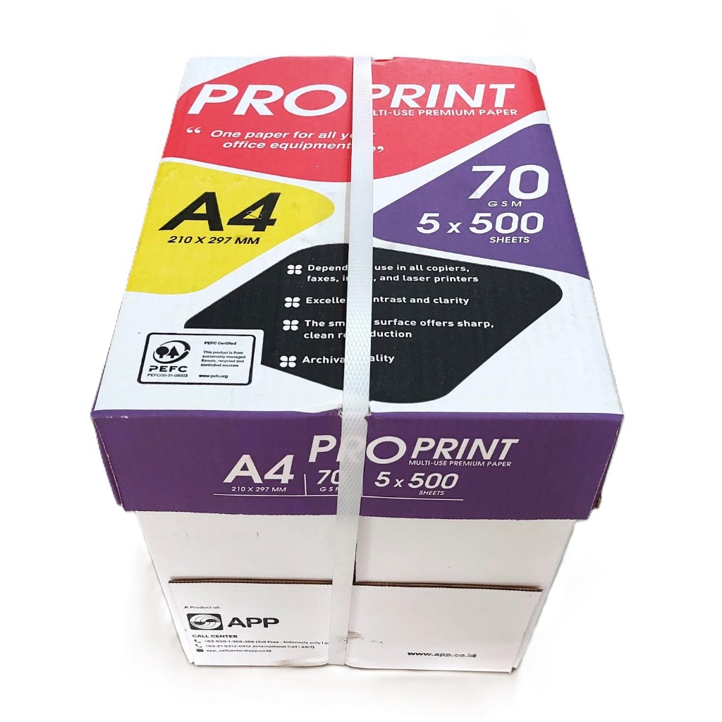 

Kertas HVS A4 70 gr 70 gsm 70gram PRO PRINT (GOJEK)
