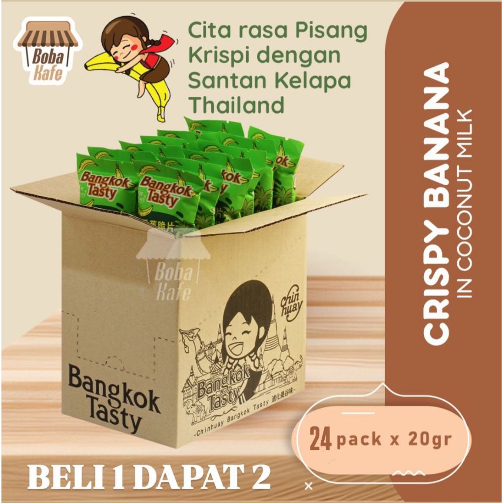 

!! PROMO BLACK FRIDAY - BELI 1 DAPAT 2 !! CRISPY BANANA IN COCONUT MILK 20GR X 24PCS