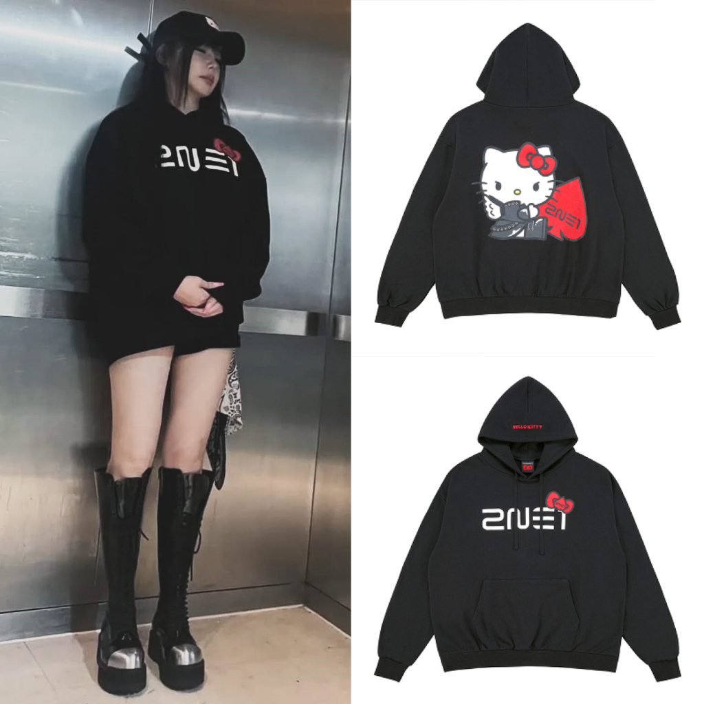 (S-6XL) Jaket Hoodie Hodi Blackjacks Korea KPOP PARK Bom Star Korean Style 2ne1 Welcome Back Tour 20