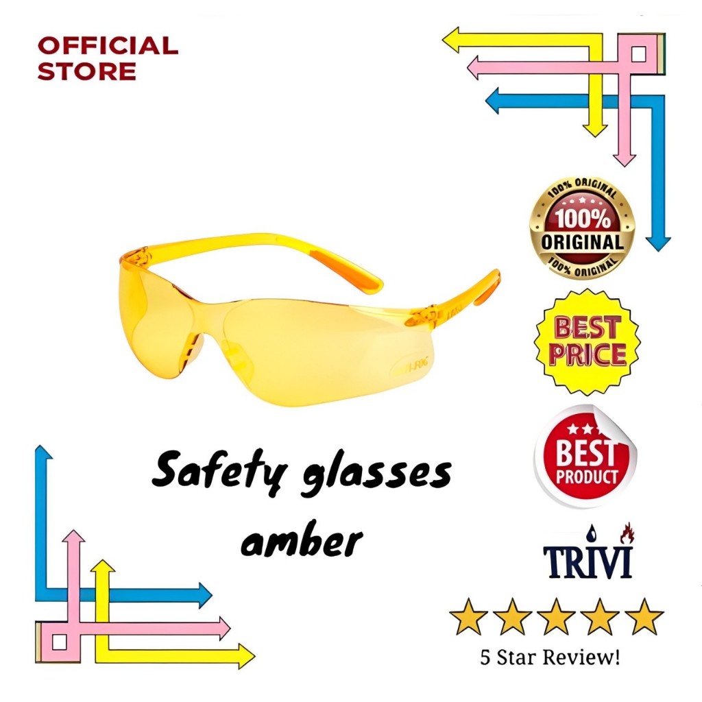 Kacamata safety glasses eyewear amber kacamata safety glasses eyewear amber, kacamata kuning trivi T