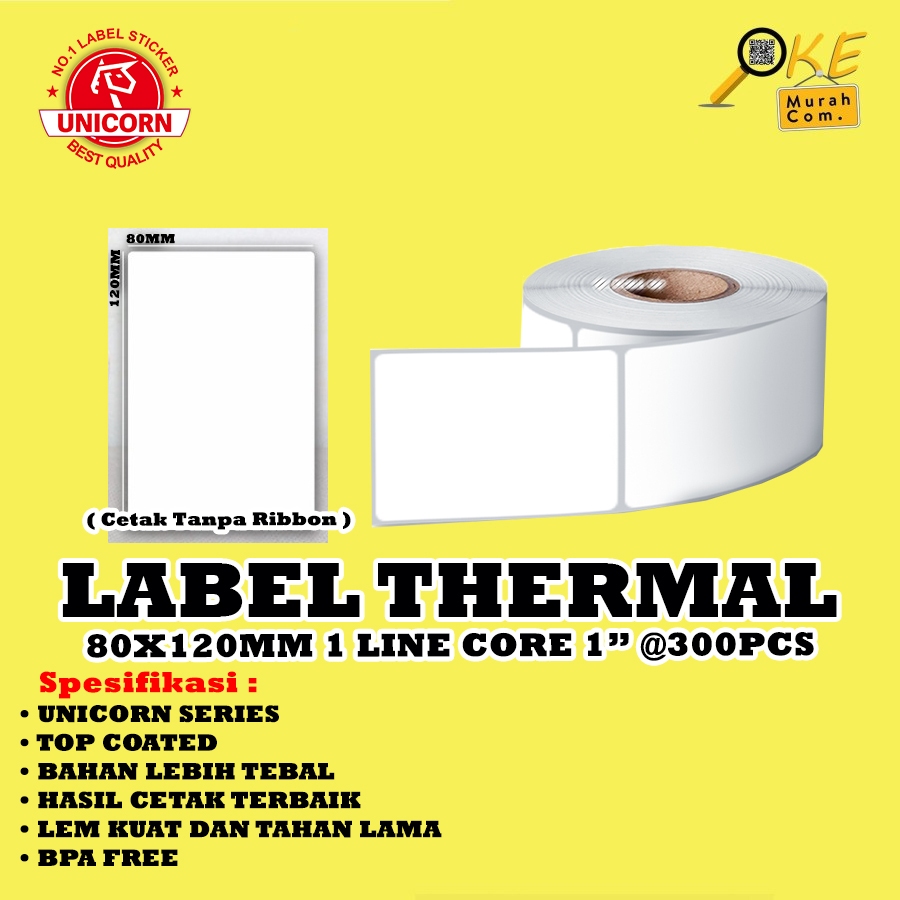 

Rad Kertas Stiker Label Thermal 80x120mm / 80x120 mm / 80 x 120 mm - Sticker Resi Alamat Marketplace