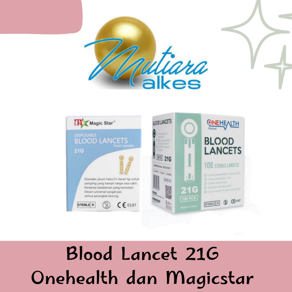 (MUTIARA ALKES) BLOOD LANCET Magicstar 21G Jarum Bekam 21G Jarum Ambil Darah