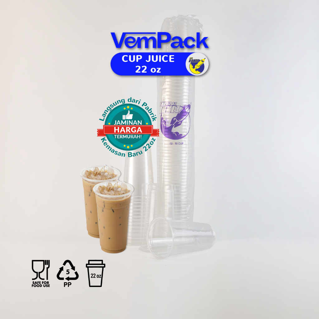 Cup Gelas Plastik 22 Oz/cup juice/cup minuman/cup Thaitea ISI 25 & 50 pcs