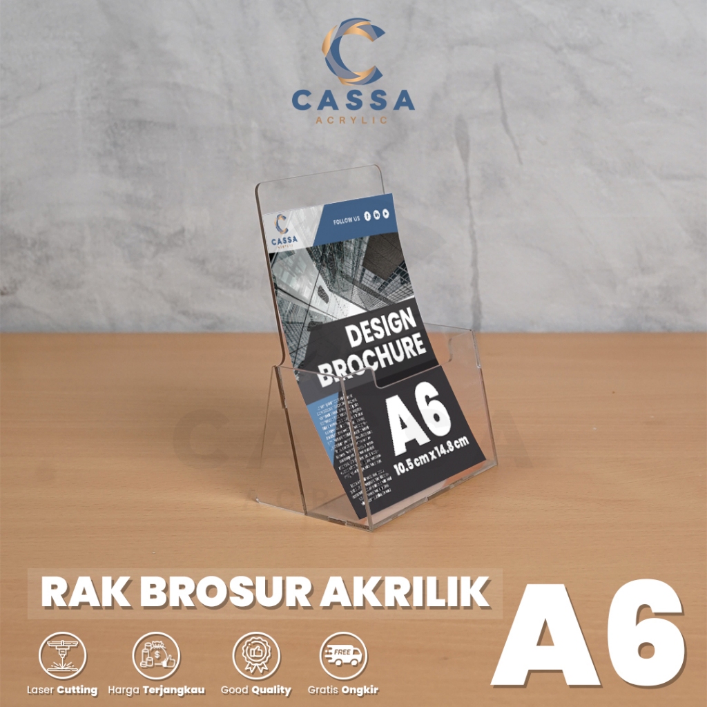 

Rak Tempat Brosur Akrilik A6 2mm / Display Tempat Brosur Akrilik