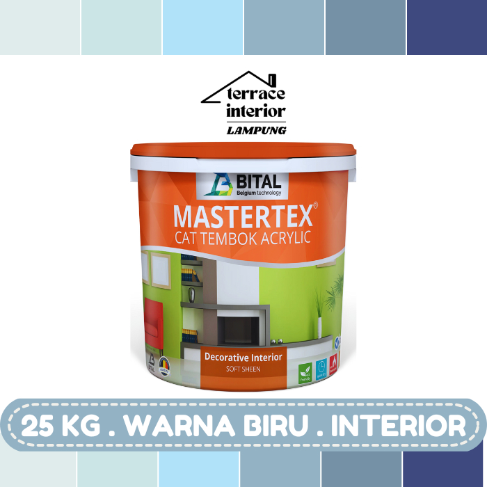 Cat Tembok Interior Bital Asia Mastertex Warna Biru 25 KG