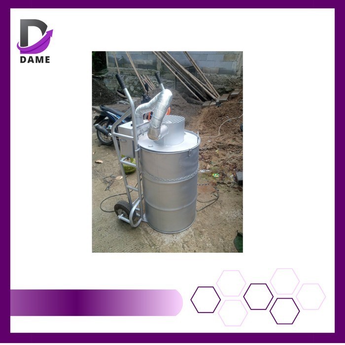 Mini Drum Incinerator dengan Trolly - Alat Bakar Sampah Minimalis