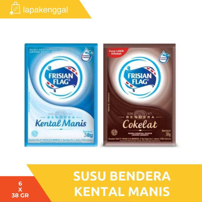 

Susu Kental Manis Bendera Frisian Flag 38gr Renceng (@6 Sachet) / Ecer