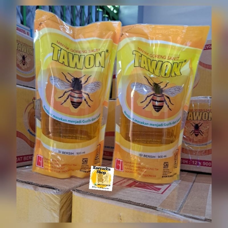 

Minyak goreng merk Tawon 900ml